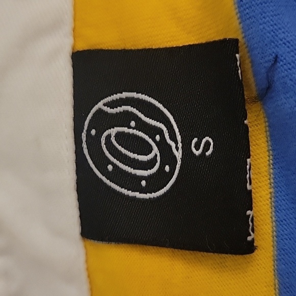 VTG ODD FUTURE Canary Yellow Striped Cropped Long Sleeve Baddie Rugby Shirt - Picture 6 of 7